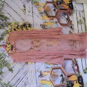 Lace Polly & Esther kimono XL Dusty Rose